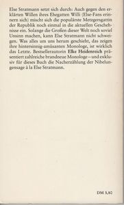 "Mit oder ohne Knochen?" Das Letzte von Else Stratmann