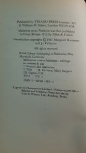 Militarism Versus Feminism: Writings on Women and War
