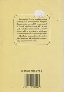 Poezja Polska w Szkole Średniej od Średniowiecza do Współczesności. Antologia