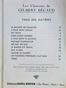 Les Chansons de Gilbert Bécaud - Album No.1