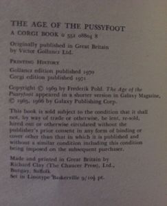 The Age of the Pussyfoot