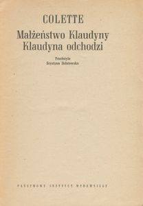 Małżeństwo Klaudyny / Klaudyna Odchodzi (Tom II)