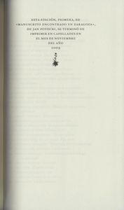 Manuscrito Encontrado En Zaragoza (Versión de 1810)