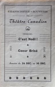 Chansonnier - Souvenir du Théâtre Canadien