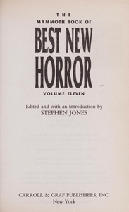 The Mammoth Book of Best New Horror, Volume 11