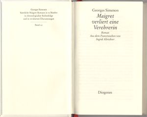 Maigret verliert eine Verehrerin