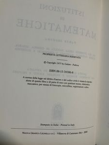 Istituzioni Di Matematiche Per Gli Studenti Di Chimica, Agraria, Scienze Naturali, Economia-Commercio E Statistica - Parte Seconda