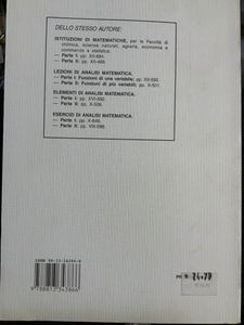 Istituzioni Di Matematiche Per Gli Studenti Di Chimica, Agraria, Scienze Naturali, Economia-Commercio E Statistica - Parte Seconda