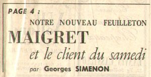 Maigret et le client du samedi