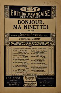 Bonjour, Ma Ninette