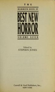 The Mammoth Book of Best New Horror, Volume 7