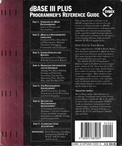 DBASE III PLUS Programmer's Reference Guide
