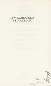 Lew, Czarownica i Stara Szafa