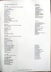 The Cure: A Book of Song Words 1979-1985