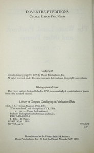 The Waste Land, Prufrock and Other Poems