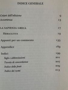 La Sapienza Greca. Vol. III. Eraclito.