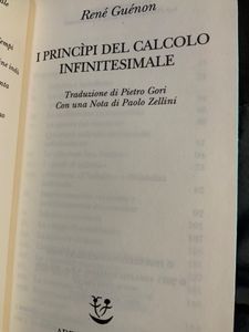 I princìpi del calcolo infinitesimale