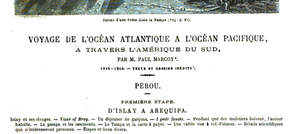 Voyage de l`océan Atlantique à l`océan Pacifique, à travers l`Amérique du Sud