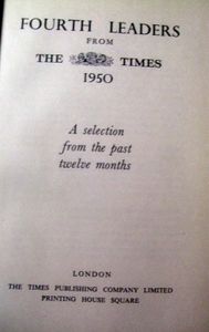 Fourth Leaders from The Times: 1950
