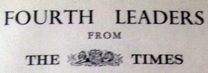 Fourth Leaders from The Times