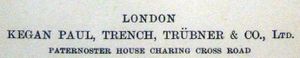 Kegan Paul, Trench, Trübner & Co., Ltd.