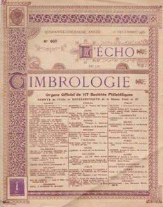L'Echo de la Timbrologie N° 863 (15 Decembre 1931)