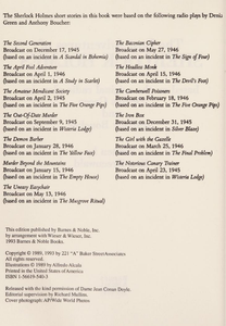 The Lost Adventures of Sherlock Holmes: Based on the Original Radio Plays by Denis Green and Anthony Boucher