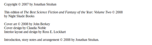 The Best Science Fiction and Fantasy of the Year: Volume Two