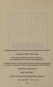 British Kings & Queens: The Complete Biographical Encyclopedia of the Kings & Queens of Great Britain