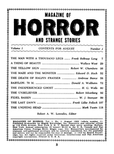 Magazine of Horror, No. 1