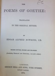 The Poems of Goethe: Translated in the Original Metres