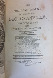 The Poetical Works of the Right Hon. Geo. Granville, Lord Lansdowne