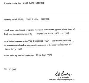 Ward, Lock & Co., Limited