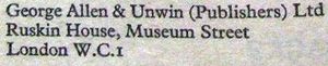 George Allen & Unwin (Publishers) Ltd.