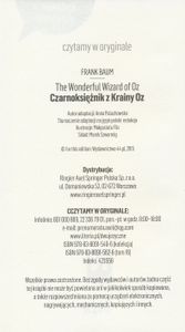 The Wonderful Wizard of Oz = Czarnoksiężnik z Krainy Oz
