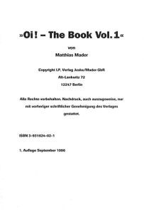 Oi! The Book Vol. 1