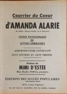 Courrier du Coeur d'Amanda Alarie
