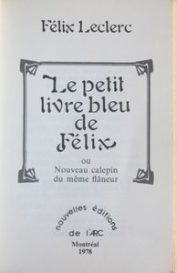 Le Petit Livre Bleu de Félix