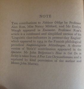 Noblesse Oblige: An Enquiry into the Identifiable Characteristics of the English Artistocracy