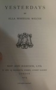 Poems of Experience & Yesterdays