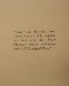 Billy and other stories from Wild Animal Ways