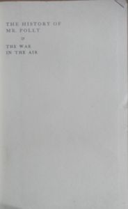 The History of Mr. Polly and The War in the Air