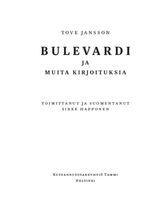Bulevardi ja muita kirjoituksia