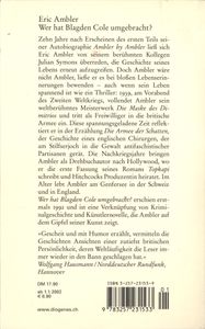 Wer hat Blagden Cole umgebracht? - Lebens- und Kriminalgeschichten