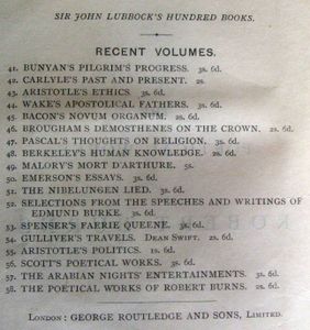 Sir John Lubbock's Hundred Books