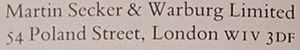 Martin Secker & Warburg Ltd.