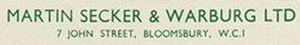 Martin Secker & Warburg Ltd.