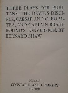 Three Plays for Puritans