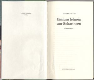 Einsam lehnen am Bekannten