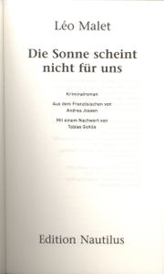 Die Sonne scheint nicht für uns